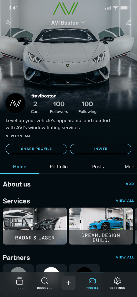A live Business Garage profile on ModPro